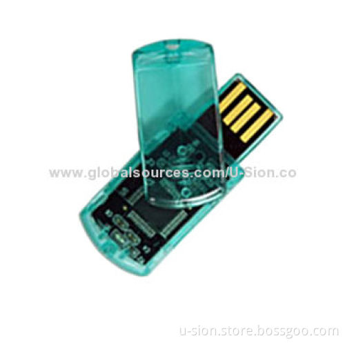 Transparent plastic swivel USB flash drive, various colors w/ free logo, OEM/ODM orders are welcome